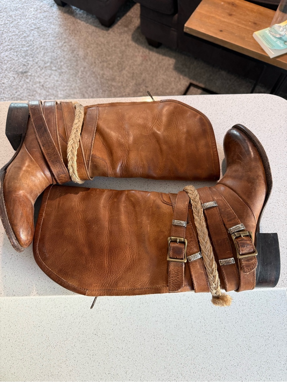 Freebird by Steven Women's Drove Boots with Straps- Tan leather - Size 7 - Picture 9 of 10